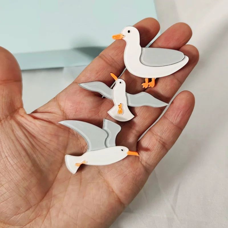 Seagull Brooches (Set of 3)