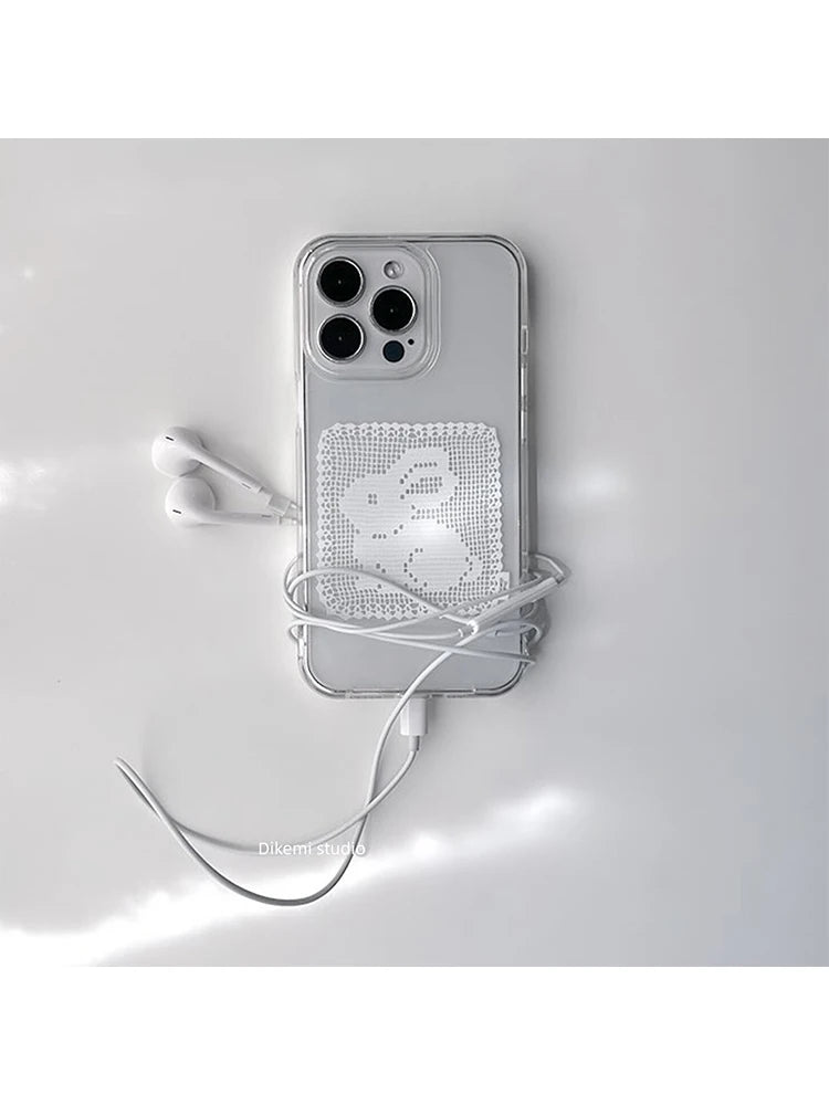Lace Filet Crochet Bunny Doily iPhone Case