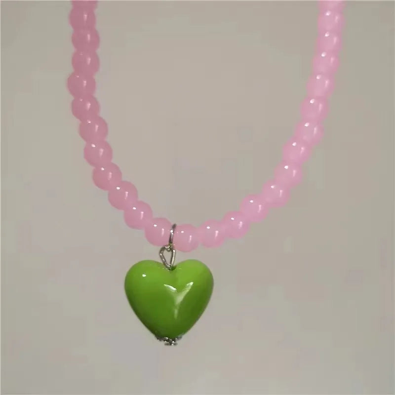 Beaded heart necklace