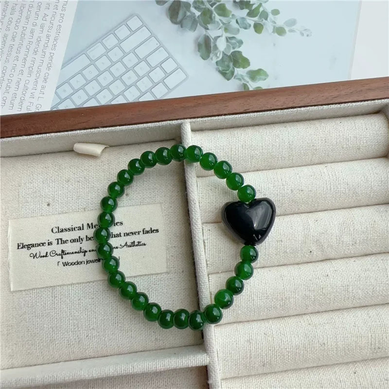 Pop Colour Beaded Heart Charm Bracelet