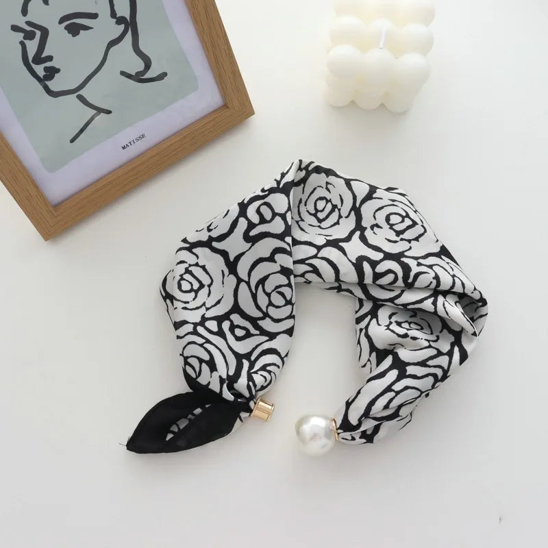 Faux Pearl Detail Scarf