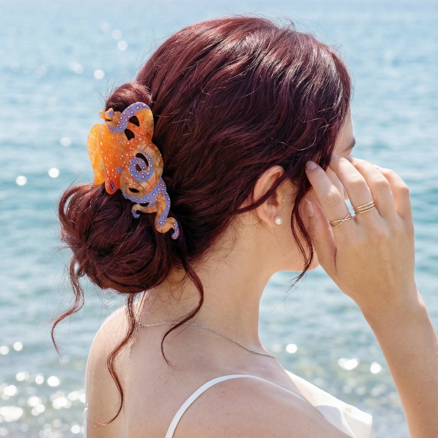 Glossy Acrylic Octopus Hair Claw