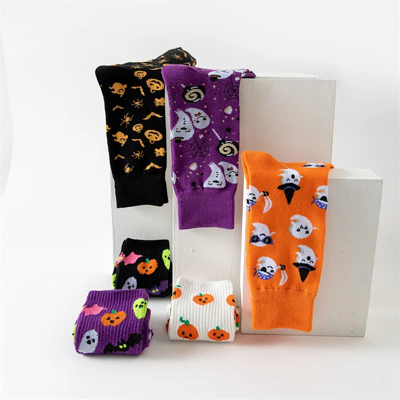 3 Pairs Of Fashionable And Unique Mid-calf Socks With Halloween Patterns,Suit For Men And Women Holiday Wearing - Ice Cream Cake