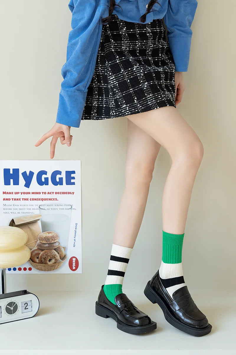 Ice Cream Stripe Crew Socks
