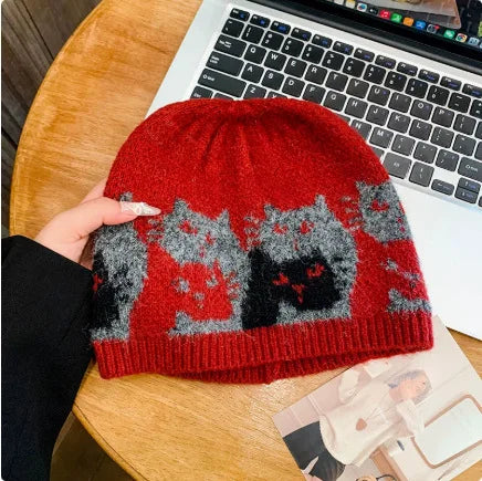 Knitted Cat Beanie (4 Colours) - Ice Cream Cake