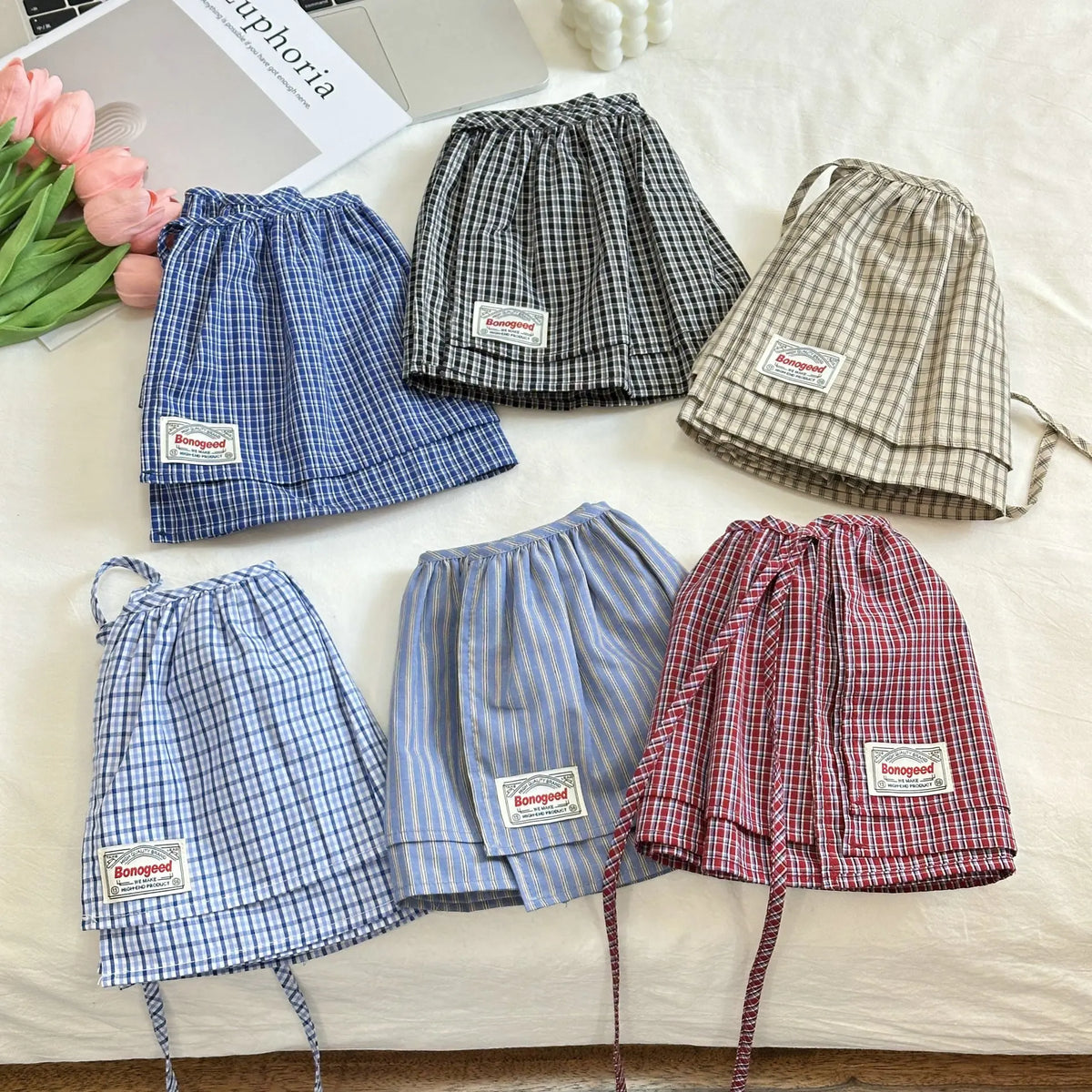 Mini Layered Gingham Wrap Skirt - Ice Cream Cake