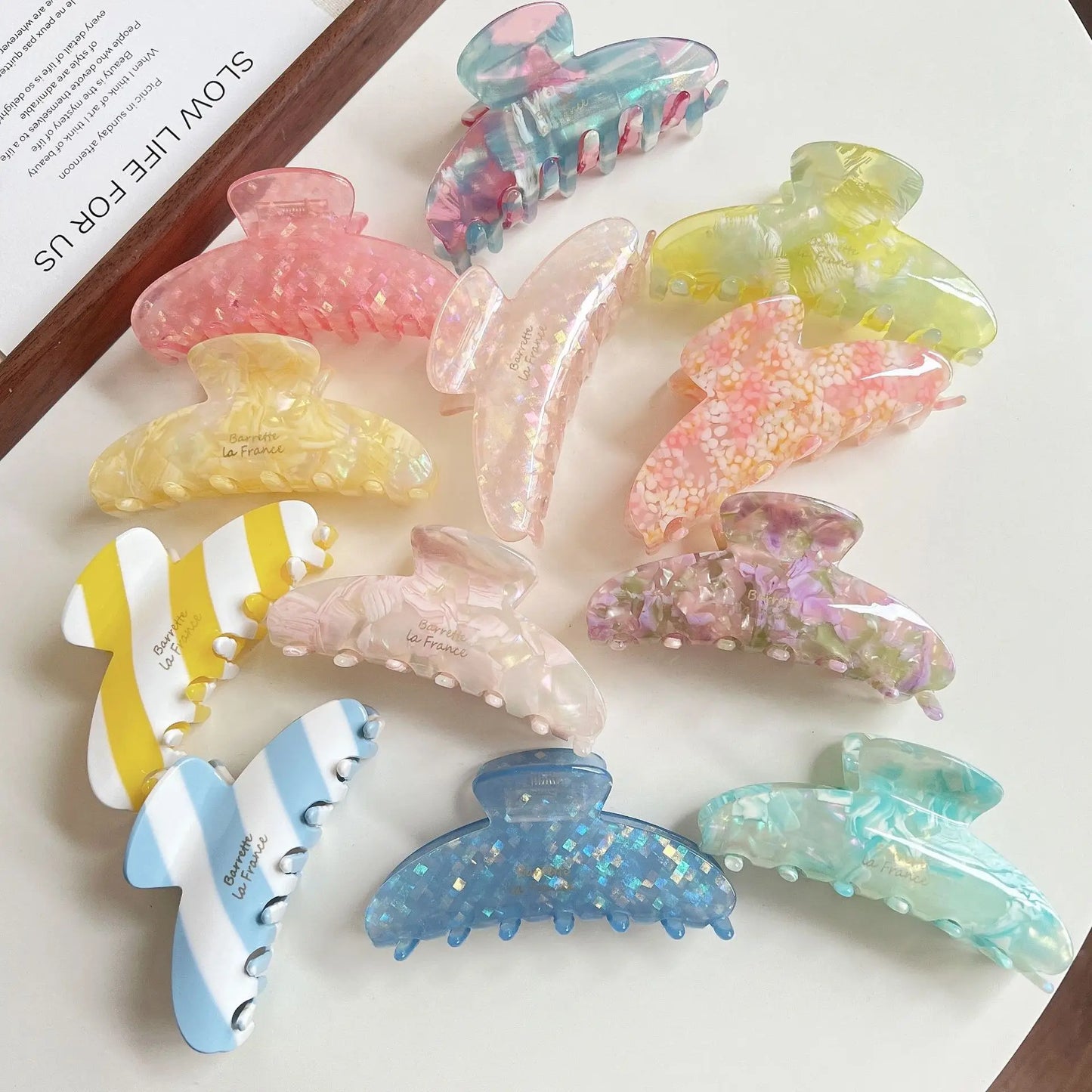 Glossy Acrylic Pastel Hair Claw