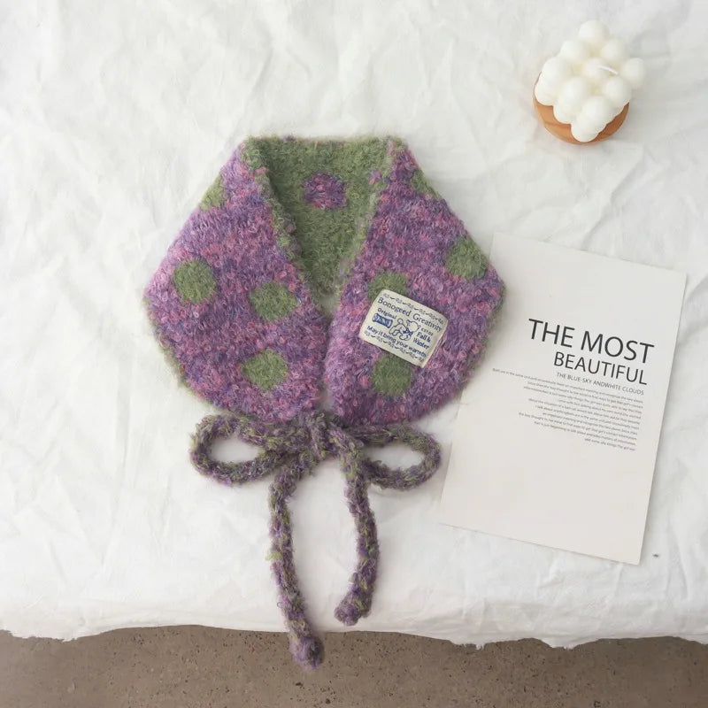 Polka Dot Earmuff Bonnet Scarf