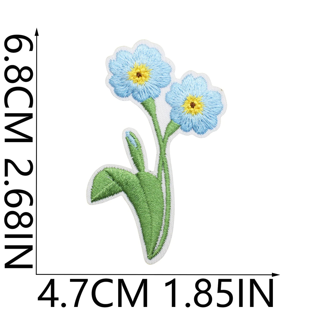 Embroidered Flower Garden Iron-On Patch