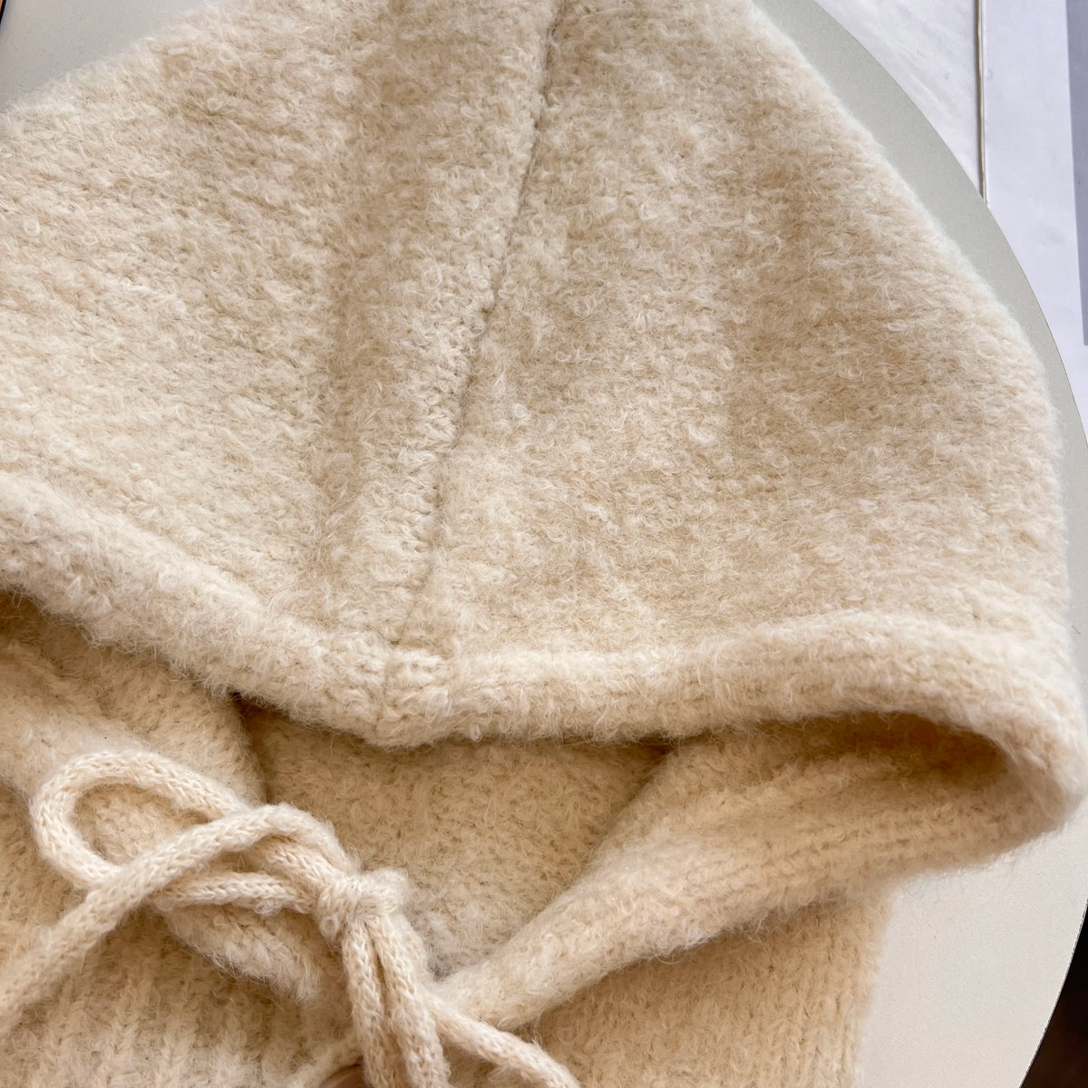 2025 New Style South Korea Balaclava Hat All-in-One Warm Keeping Ear Protection Hooded Scarf Knitted Woolen Cap - Ice Cream Cake