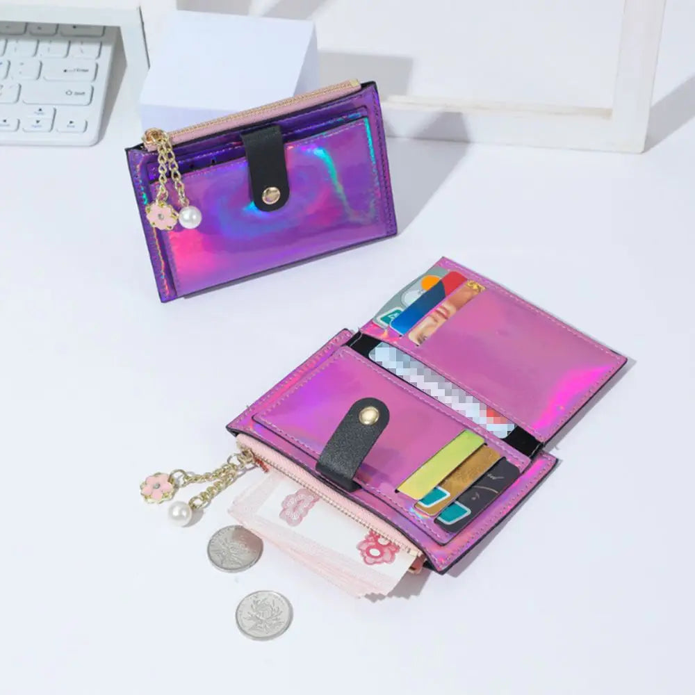 Iridescent Snap Wallet