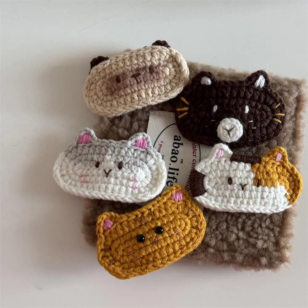 Cute Bouncy Dog Crochet Hair Clip Sweet Cartoon Cat Hairpin Women's Bangs Clips Children's Side Clip Headwear Hair Accessories - Ice Cream Cake