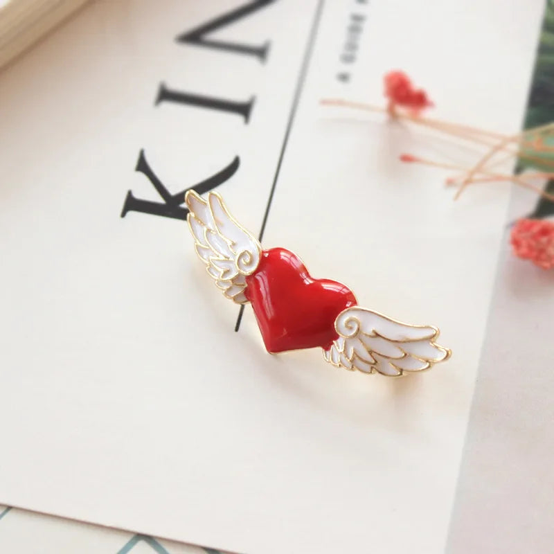Winged Heart Enamel Pin - Ice Cream Cake