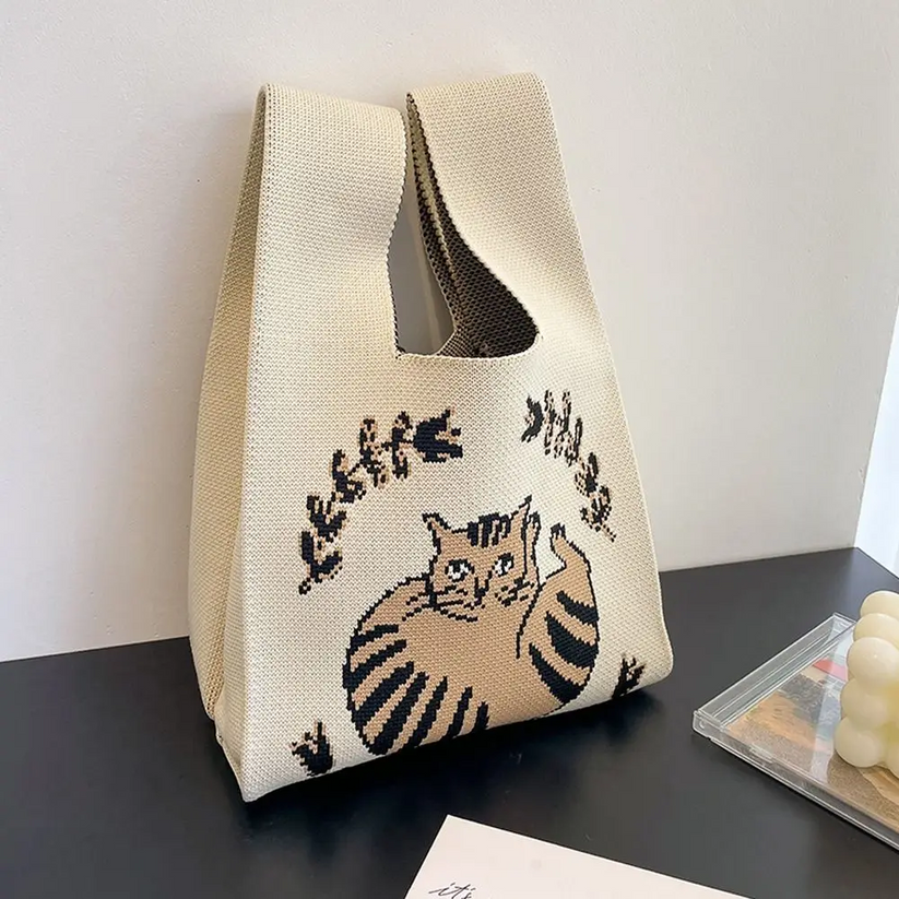 Roly Poly Cats Knitted Mini Tote (4 Colours) – Ice Cream Cake