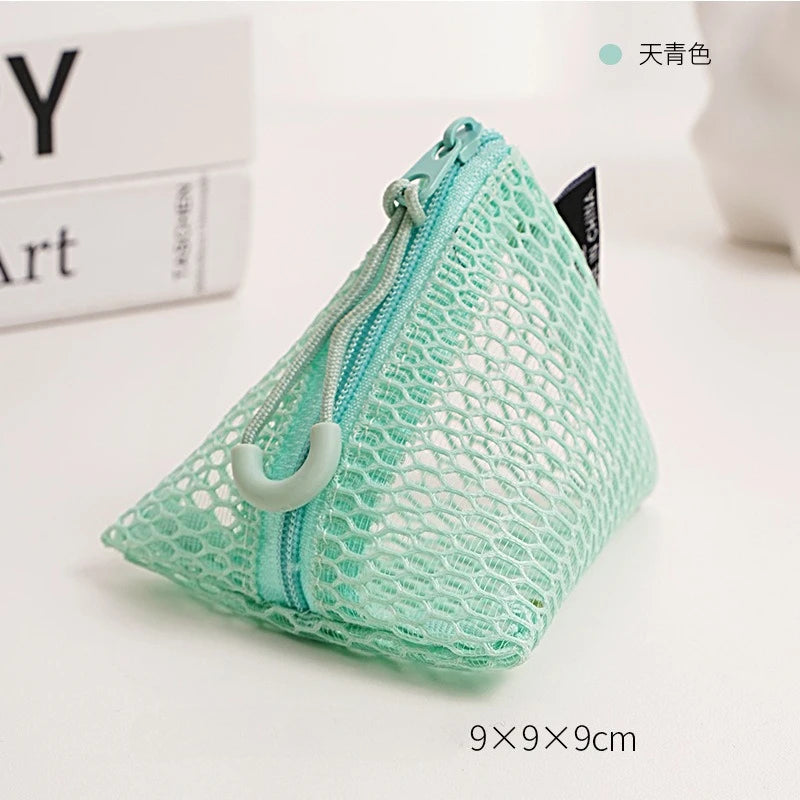 Pyramid Mesh Mini Zipper Pouch