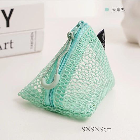 Pyramid Mesh Mini Zipper Pouch - Ice Cream Cake