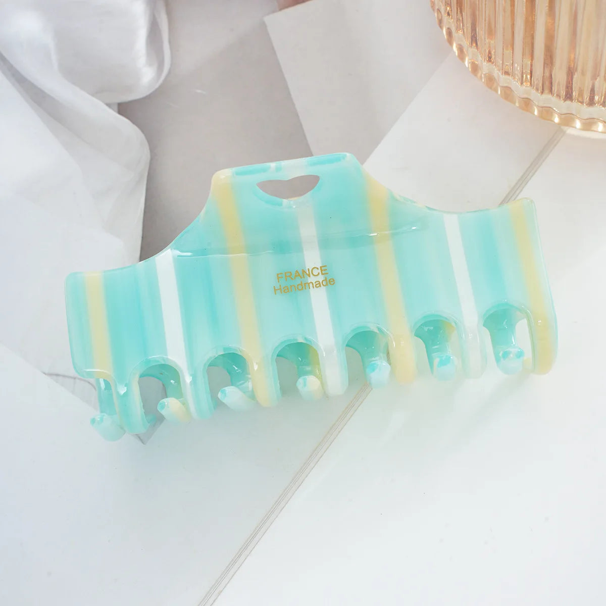 Glossy Stripe Acrylic Hair Claw