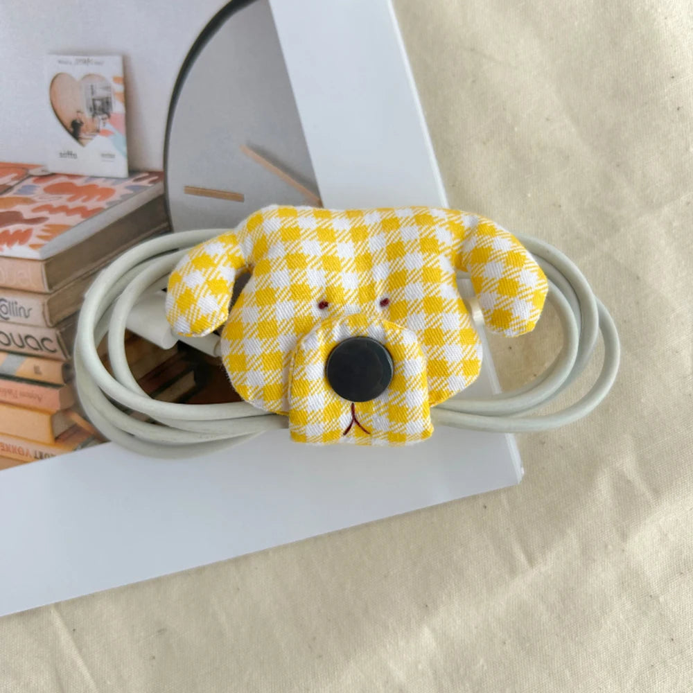 Data Cable Organiser Clip Headphone Cable Organiser New Puppy Shape Charging Cable Binding Strap Fabric Storage Box Supplies - Ice Cream Cake