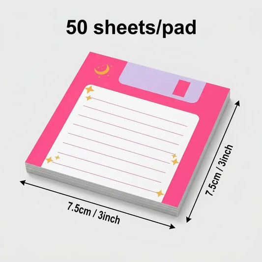 Star and Moon Floppy Disk Memo Notes - Ice Cream Cake