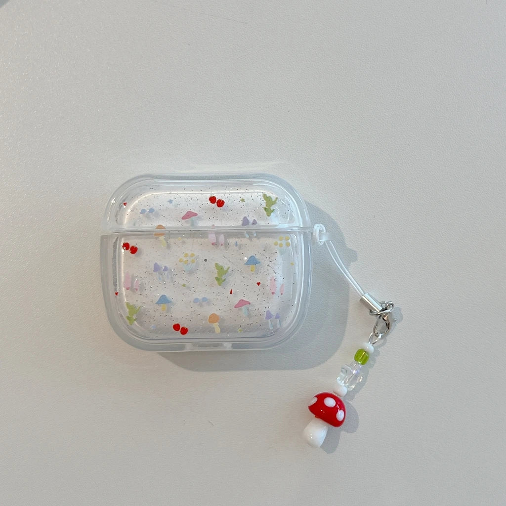 Glitter Mushroom AirPods Charger Case Cover