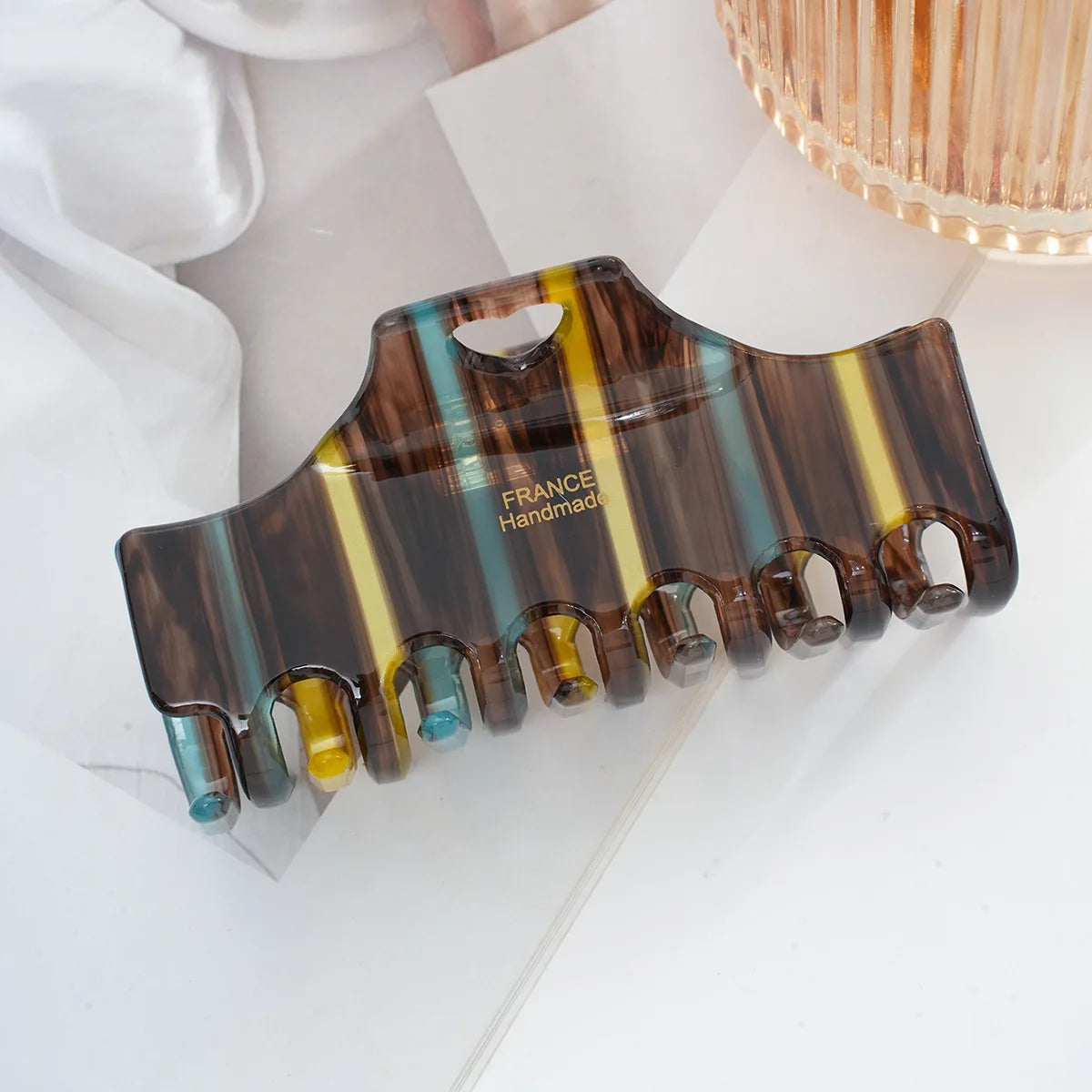 Glossy Stripe Acrylic Hair Claw
