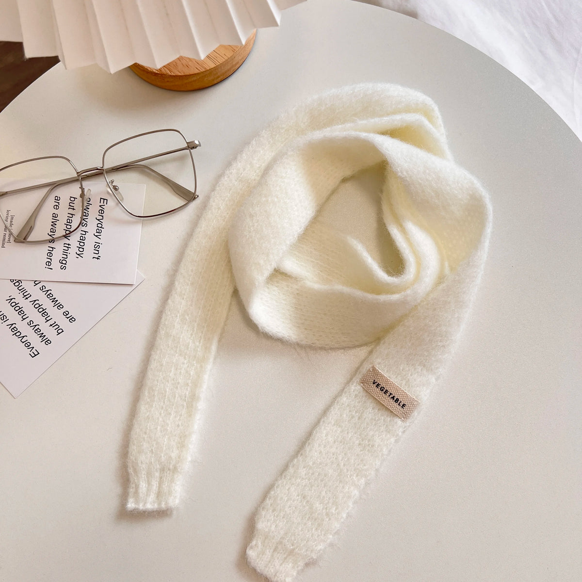 Pastel Colour Knitted Skinny Scarf