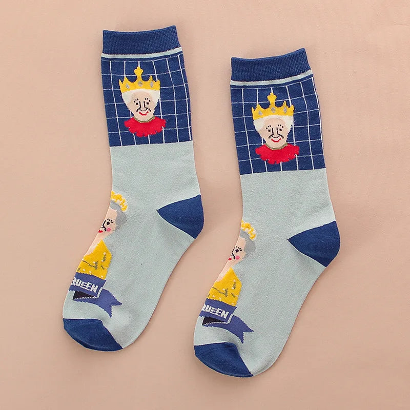 European and American fashion cartoon women socks funny Cartoon pop candy cute socks cotton for ladies 419 - Ice Cream Cake
