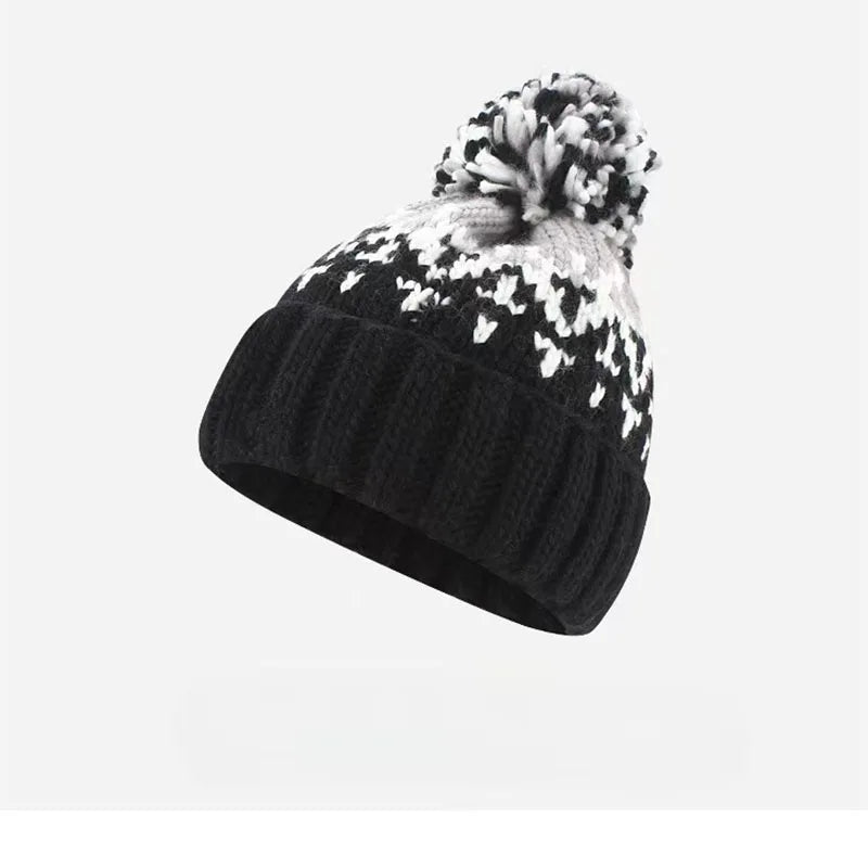 Nordic Knit Pom Pom Beanie Hat