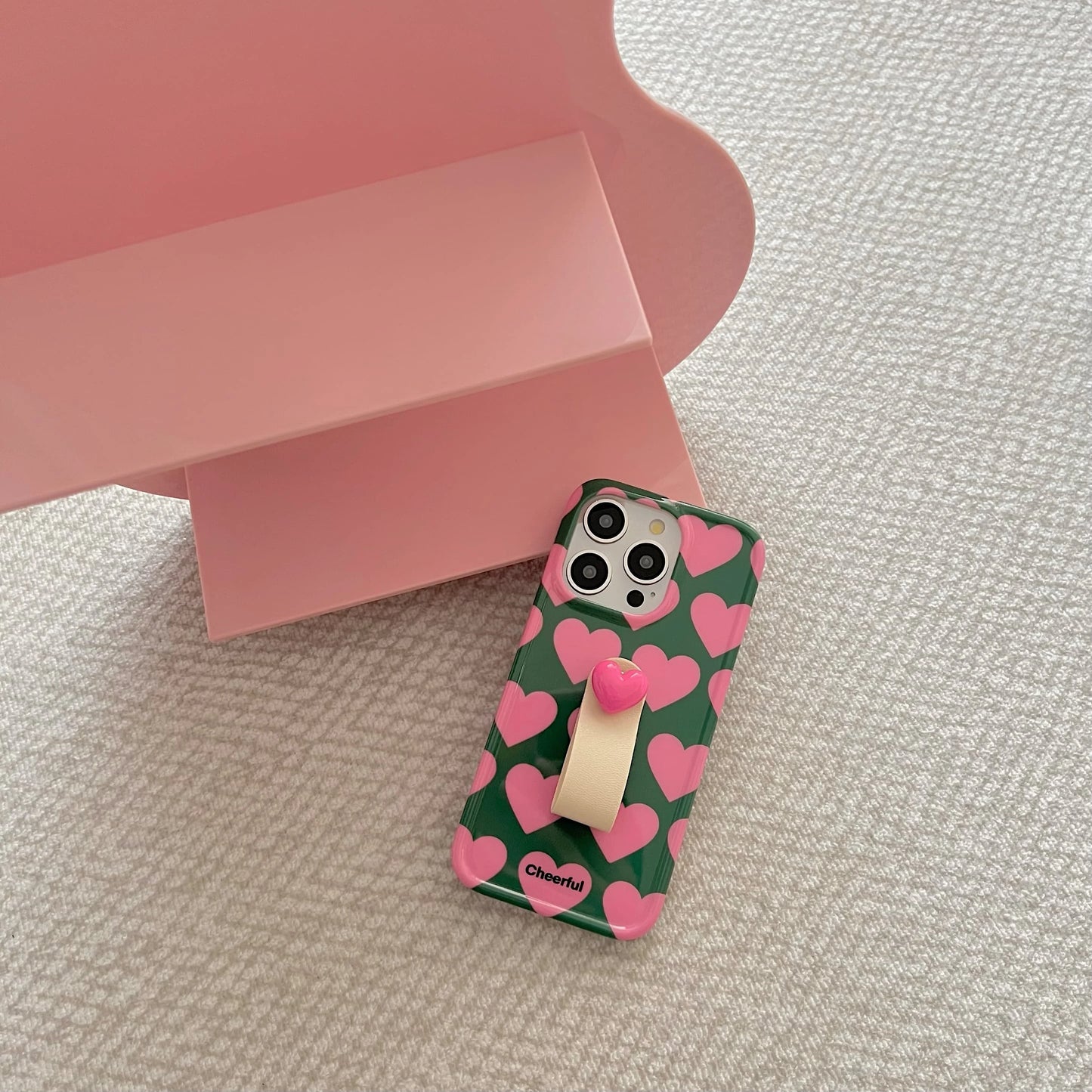 Pink heart iPhone Case