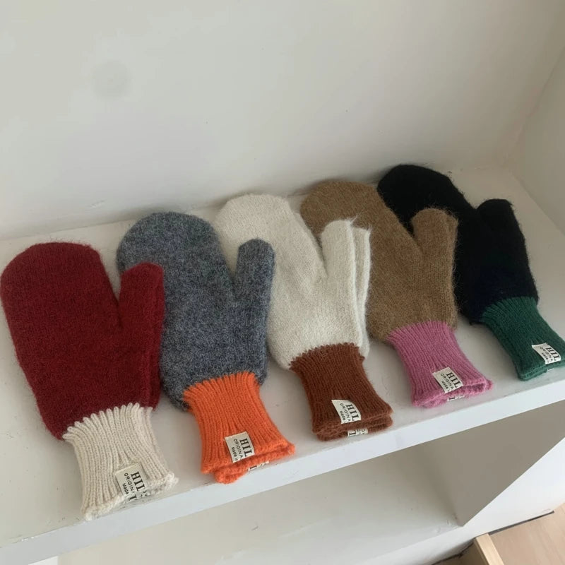 Colour Block Mittens