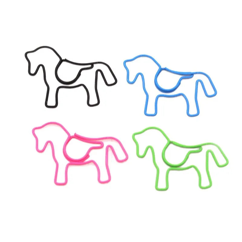 20-100pcs Color Pony Horse Paper Clip Special-shaped Paper Clip Animal Papeclips Creative Stationery Office School Supplies - Ice Cream Cake