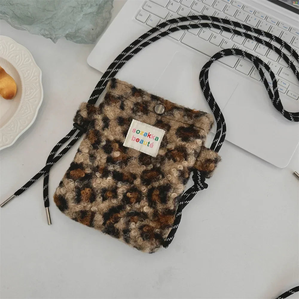 Teddy Fur Plush Pattern Shoulder Bag