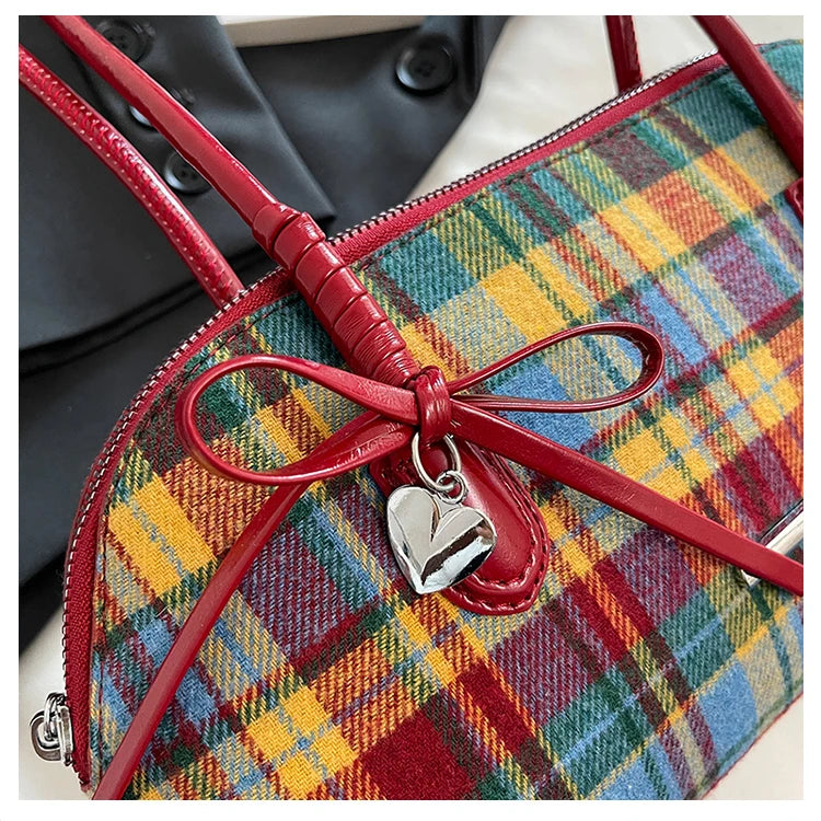 Retro American Style Crossbody Bag Women's Handbag Fashionable Handheld Bag Casual Single Shoulder Bag Simple Style Handbag - Ice Cream Cake