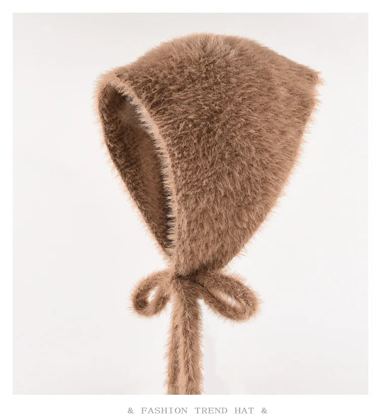 Fuzzy Knit Bonnet