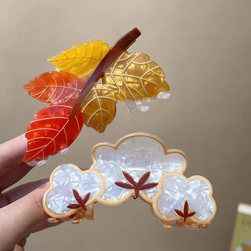 Autumn Friends Glossy Acrylic Hair Claw Clip
