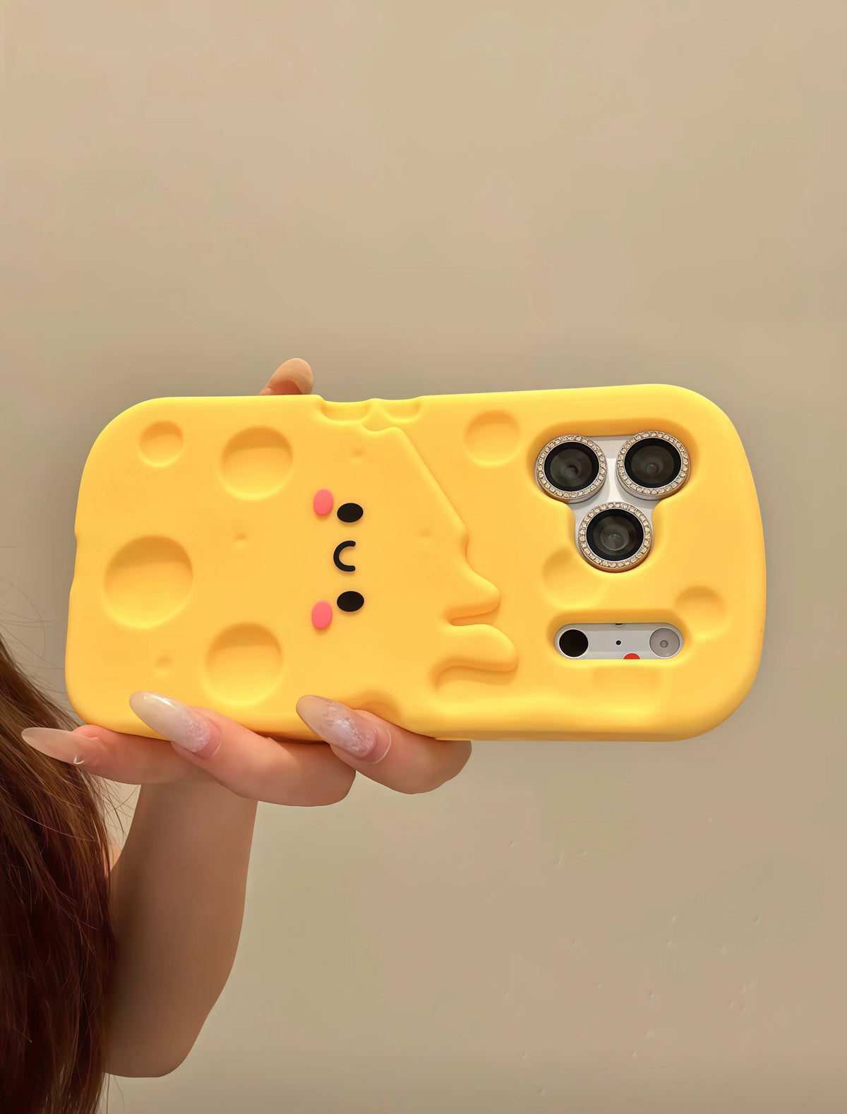 For iPhone 17 16 15 14 13 12 Pro Max 15 Plus Phone Cases Cute 3D Cartoon Cheese Soft Silicone Shockproof Cover lovers & Sisters - Ice Cream Cake
