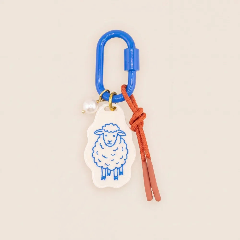 Printed Dog Rope Woven Acrylic Keychain Cat Rabbit Animals Series Pendant Cartoon Design Deer Bag Chain Charms DIY Accessories - Ice Cream Cake
