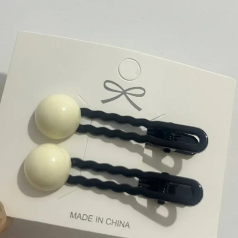 2Pcs/Set Simple Hair Clips For Girls Cute Hair Barrettes Baby Hairpins Kids Headwear Clips For Hair Bobby Pins Hair Accessories - Ice Cream Cake