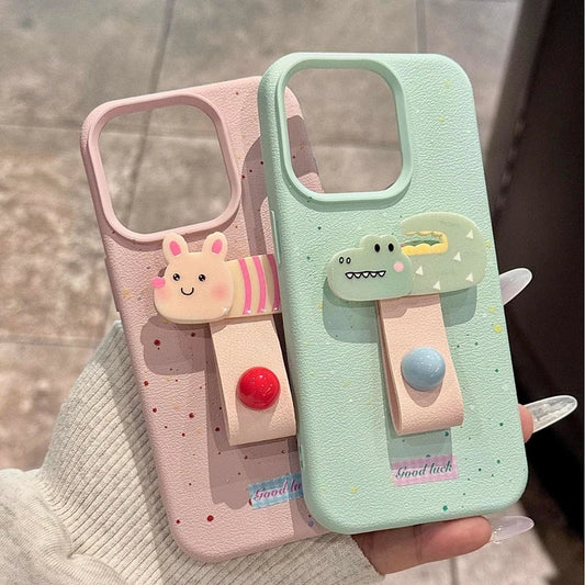 Animal Finger Ring iPhone Case - Ice Cream Cake