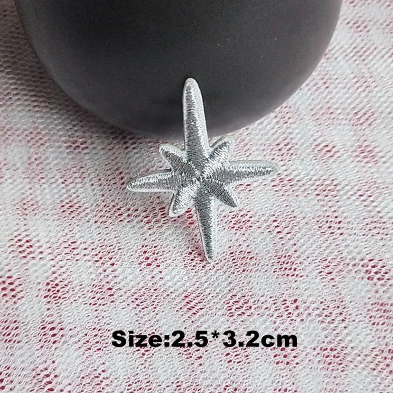 10pcs Self-adhesive Star Embroidery Patches for Clothes Gold Silver Star Shiny Sticker Iron on Clothing Applique Stripes - Ice Cream Cake