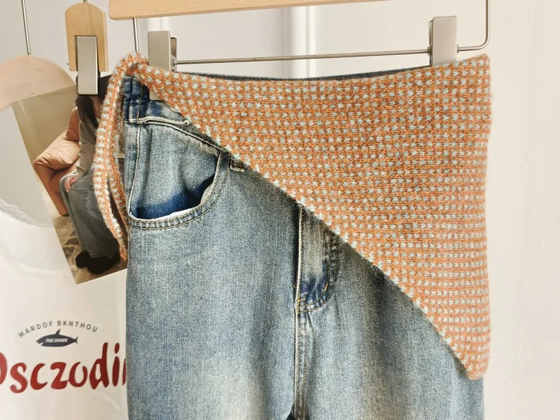Waffle Knit Bonnet Scarf