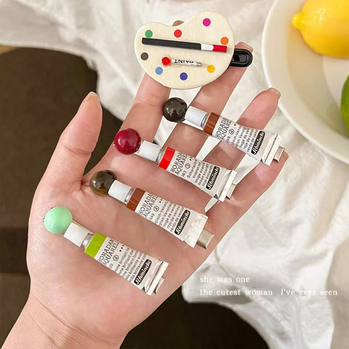 Palette and Paint Tube Hair Clip - Ice Cream Cake