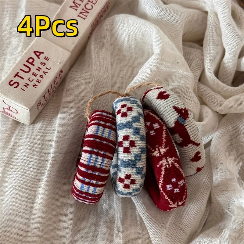 Fair Isle Colourwork Knit Hair Tie Set (Set of 4 Ties)