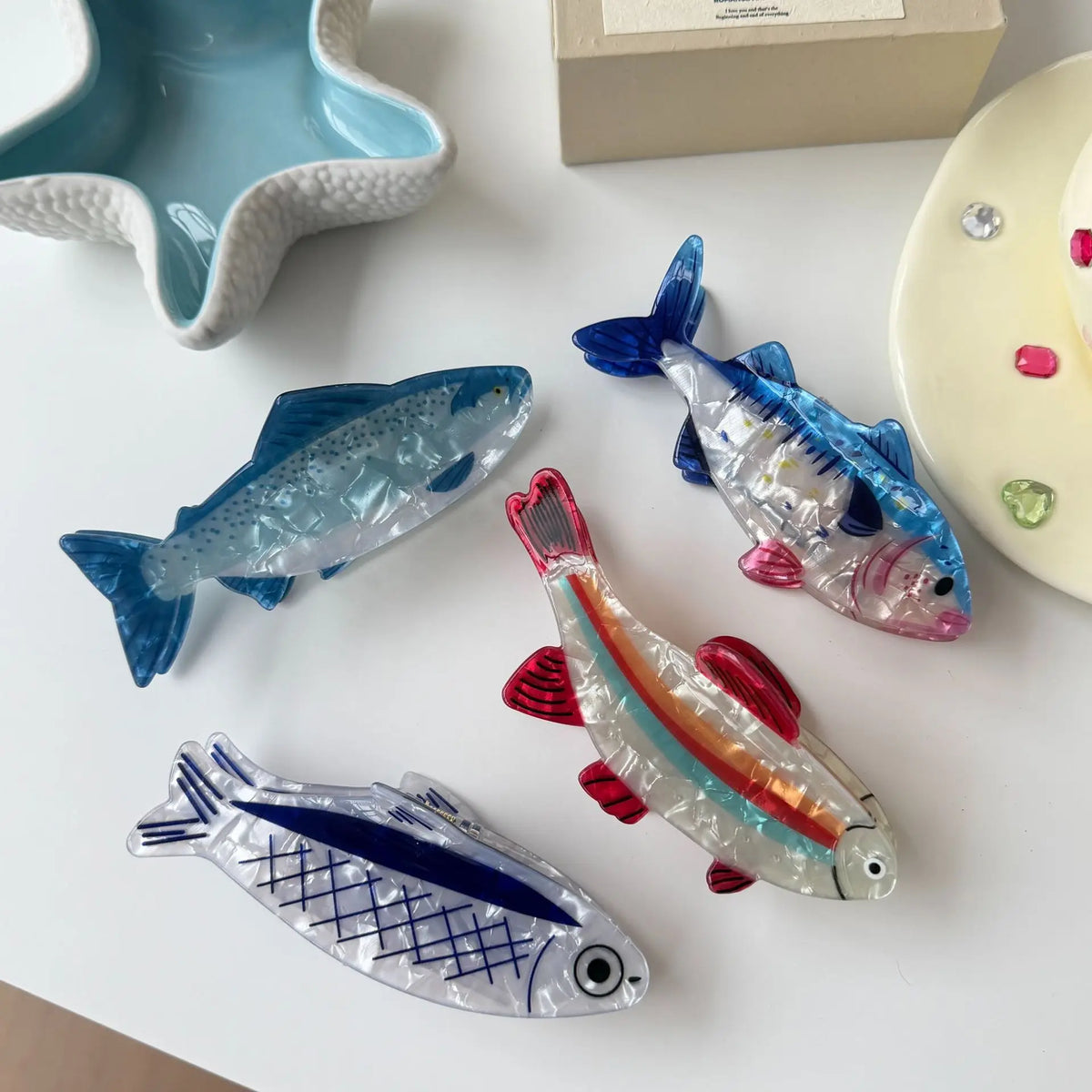 Glossy Acrylic Fish Hair Claw Clip