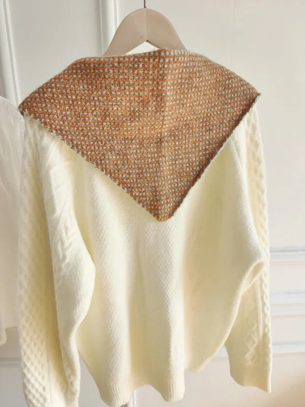 Waffle Knit Bonnet Scarf