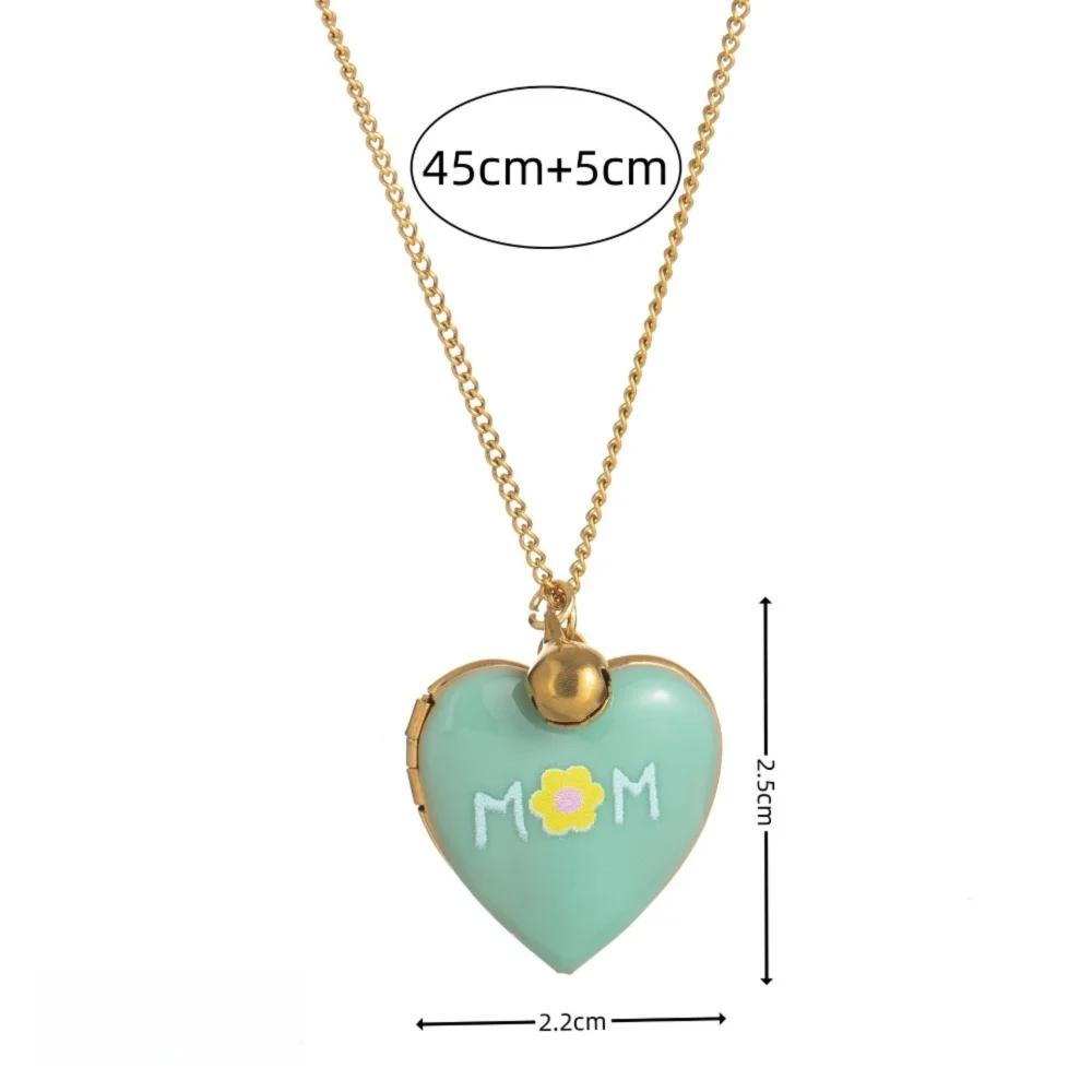 Zircon Photo Album Necklace Gold-plated Adjustable Heart-shaped Necklace Opening And Closing Pendant Necklaces Jewelry Gifts - Ice Cream Cake