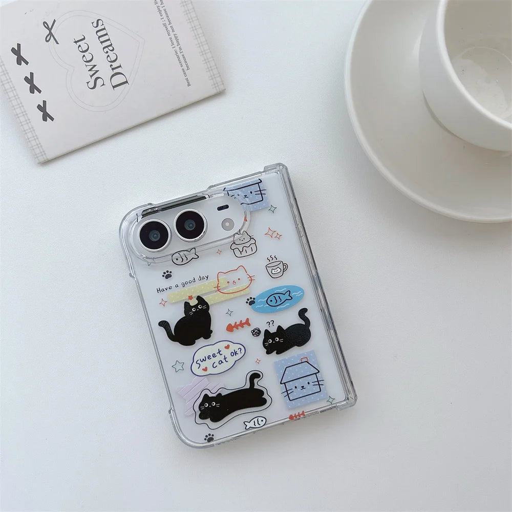 Kawaii Black Kitty Cat iPhone Duo Case