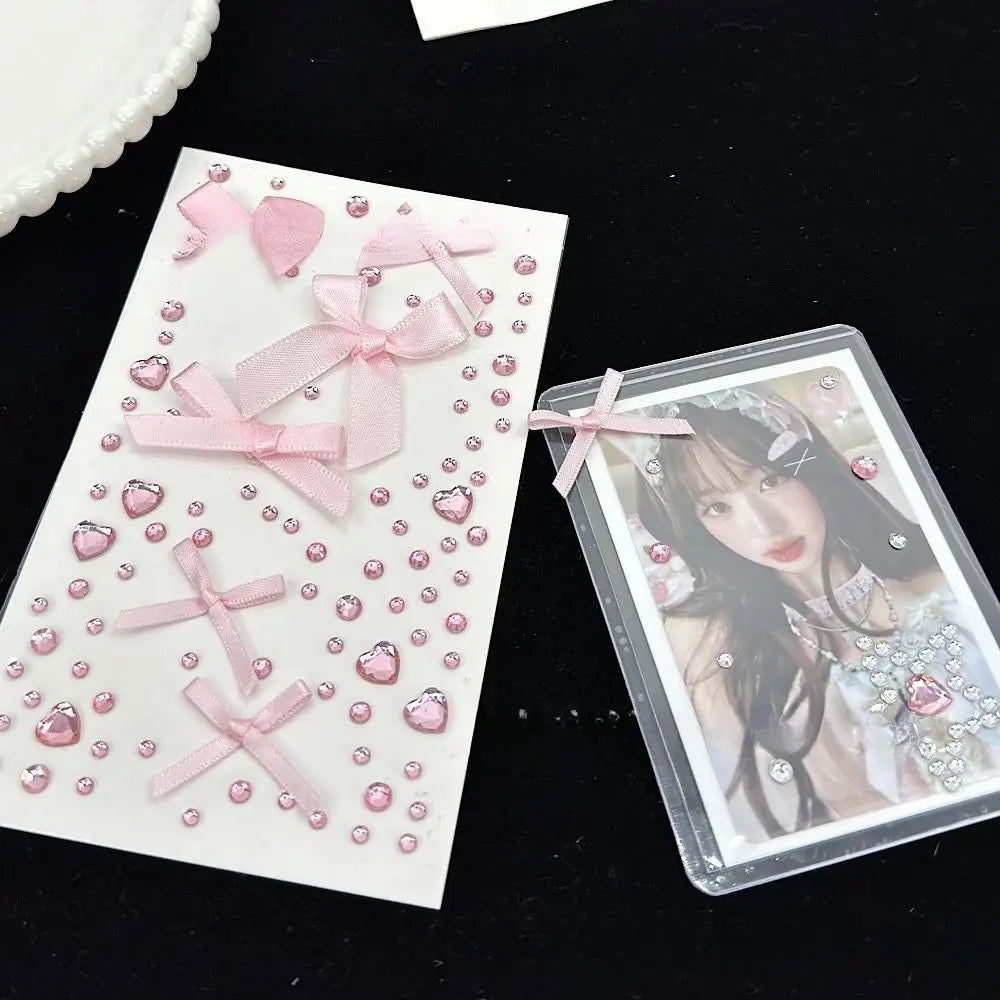 3D Ribbon Bows and Gems Sticker Sheet