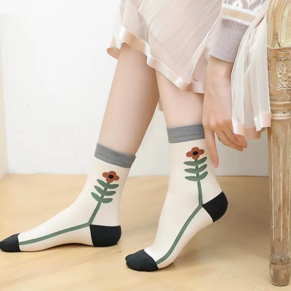 Autumn Flowers Crew Socks
