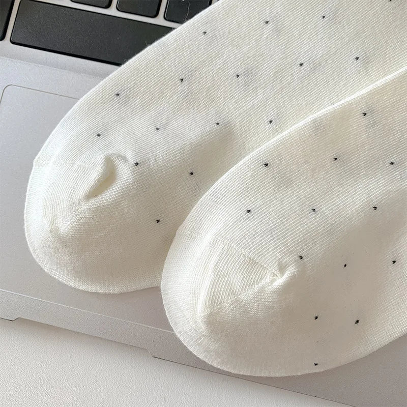 Spring Summer Thin Women Short Socks Polka Dots Cute Cartoon Sausage Dog Embroidery Boat Socks Pure Cotton Short Trendy Socks - Ice Cream Cake